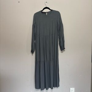 Chic Long Sleeve Gray Dress